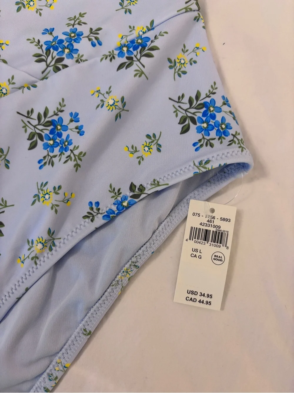 aerie Light Blue Floral High-Waist Bikini Bottoms